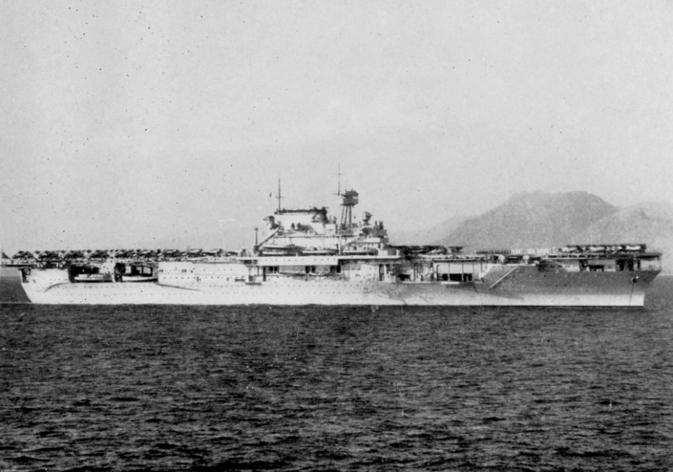 USS Enterprise (CV-6) at anchor, circa 1939 (NH 54226)