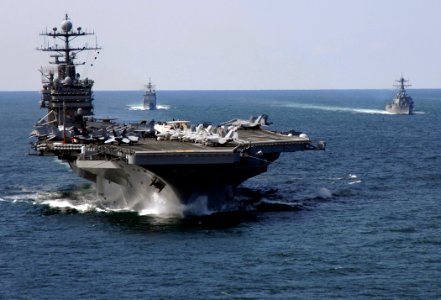 US Navy 070406-N-0535P-154 Nimitz-class aircraft carrier USS Harry S. Truman (CVN 75) transits the Atlantic during Tailored Ships Training Availability