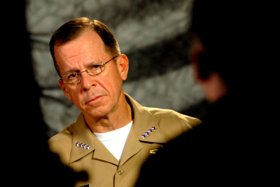US Navy 070405-N-0696M-034 Chief of Naval Operations (CNO) Adm. Mike Mullen, tapes public service announcements at the Naval Media Center in Washington, D.C. Mullen taped spots promoting diversity in the Navy