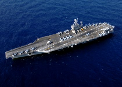 US Navy 070403-N-0535P-019 The Nimitz-class aircraft carrier USS Harry S. Truman (CVN 75) with embarked Carrier Air Wing (CVW) 3, transits through the Atlantic Ocean