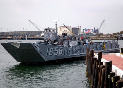 US Navy 070411-N-8547M-054 Landing Craft Utility (LCU) 1656 assigned to Assault Craft Unit (ACU) 2 performs pier side maneuvers during a training exercise on board Naval Amphibious Base Little Creek