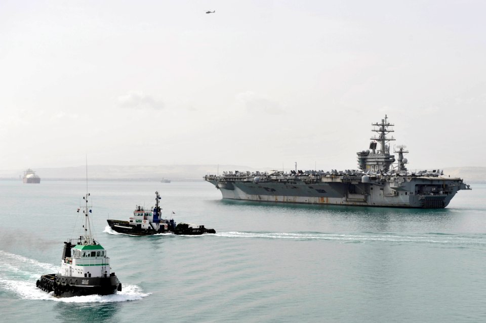 USS Dwight D. Eisenhower in the Suez Canal. (8600826698)