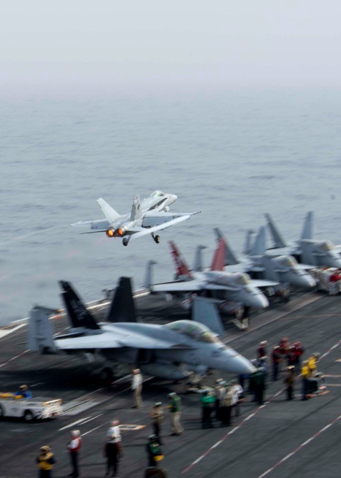 USS Dwight D. Eisenhower conducts flight operations.