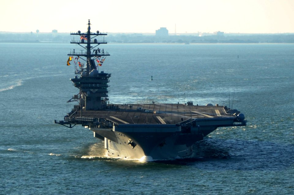 USS Dwight D. Eisenhower departs Norfolk 130221-N-GC639-213