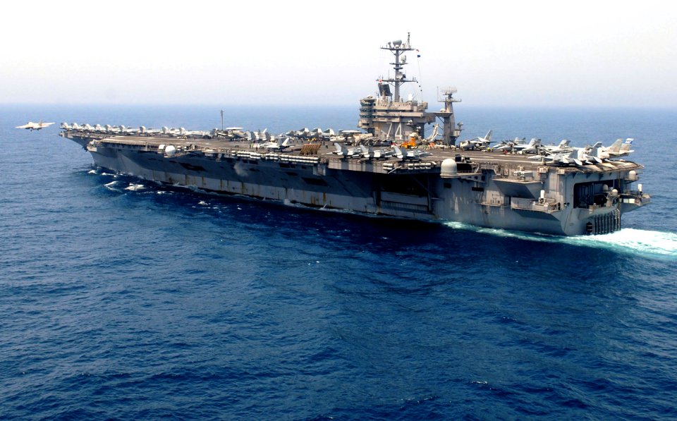 US Navy 070413-N-0684R-118 An S-3B Viking, from the Top Cats of Sea Control Squadron (VS) 31, launches from the flight deck of Nimitz-class aircraft carrier USS John C. Stennis (CVN 74)