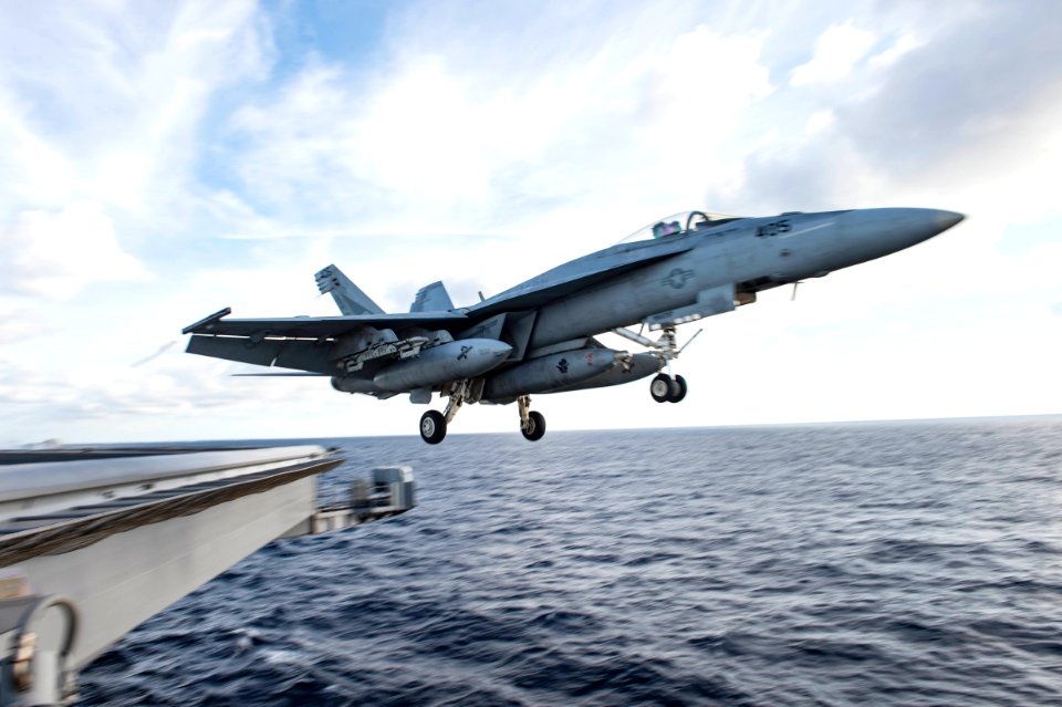 USS Dwight D. Eisenhower conducts flight operations. (23139600544)