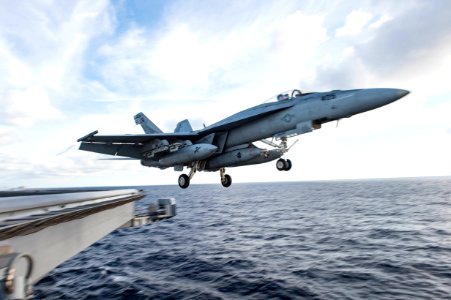 USS Dwight D. Eisenhower conducts flight operations. (23139600544)
