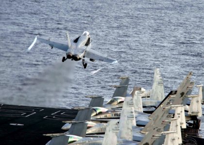 USS Dwight D. Eisenhower conducts flight operations. (8560373714)