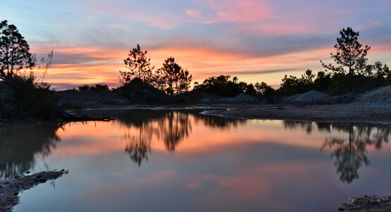 Dusk nature lake photo