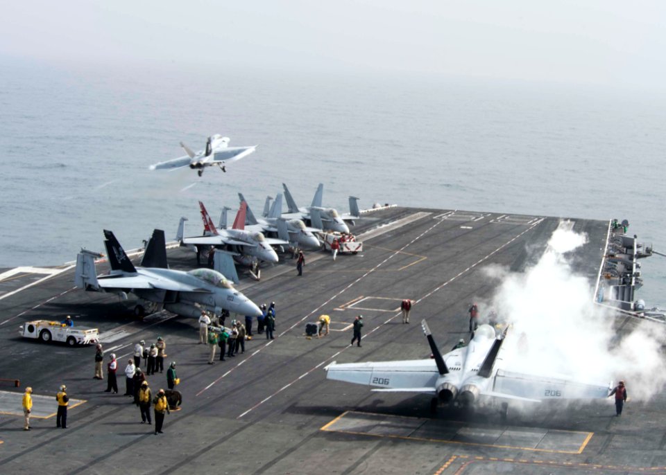 USS Dwight D. Eisenhower conducts flight operations. (8533483541)