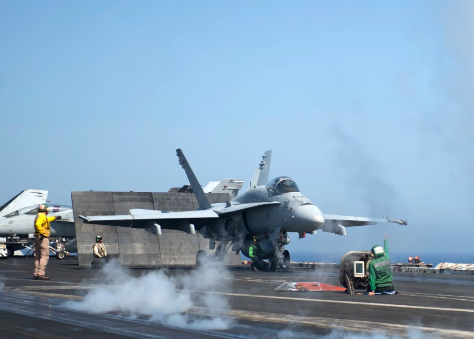 USS Dwight D. Eisenhower conducts flight operations. (9084855021)