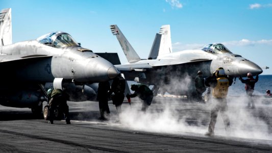 USS Dwight D. Eisenhower conducts flight operations. (31656146192)
