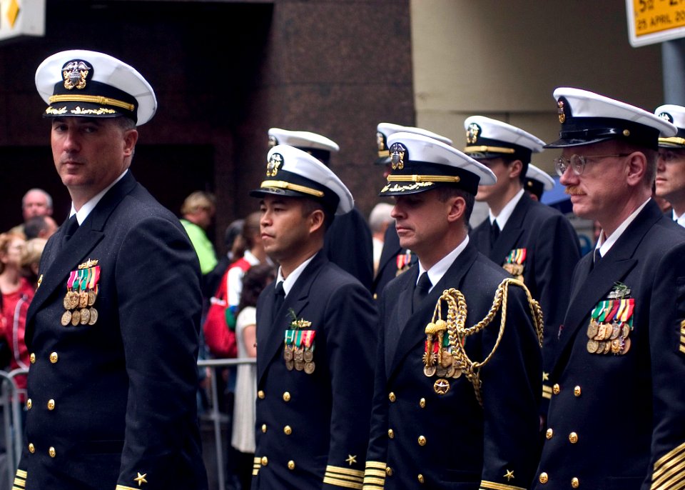 US Navy 070425-N-5253W-003 USS Lassen (DDG 82) Commanding Officer, Cmdr. Marshall Brown, leads a formation of Sailors in the Australia-New Zealand Army Corps (ANZAC) Day Parade