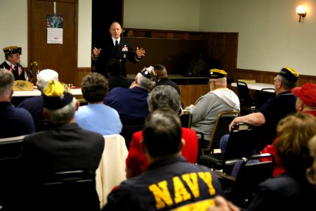 US Navy 070503-N-3271W-006 Director for Operational Plans and Joint Force Development, Joint Staff, Rear Adm. Richard J. Mauldin, meets with a local group of the Fleet Reserve Association, thanking them for their service and en