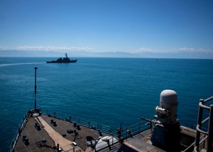 USS Donald Cook (DDG 75) and Georgian Coast Guard vessel GCG Ochamchire (P-23) in Batumi in 2021