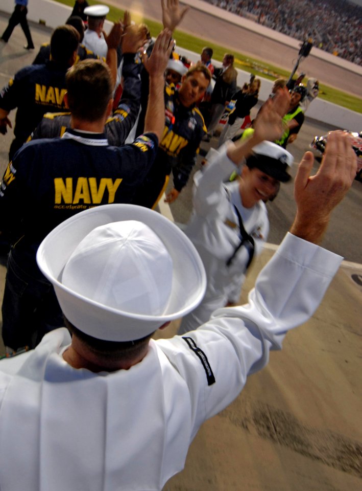 US Navy 070504-N-5345W-294 Navy recruiters from Recruiting District Richmond and members of the ^88 U.S. Navy Chevy Monte Carlo team