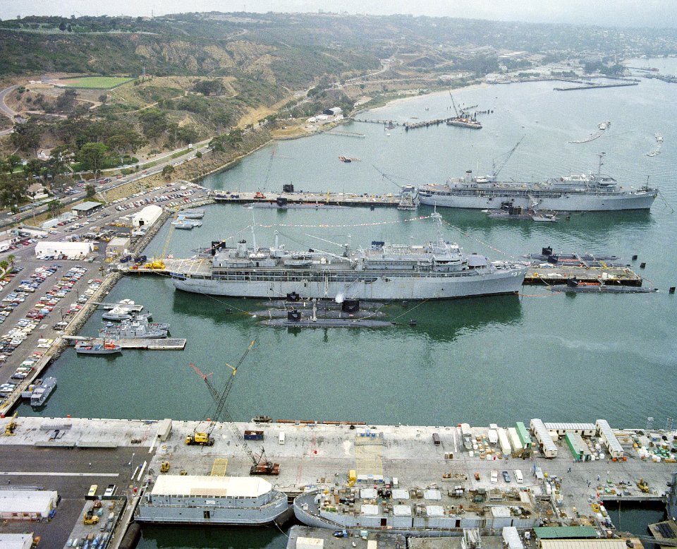 USS Dixon (AS-37) and McKee (AS-41) at San Diego 1987