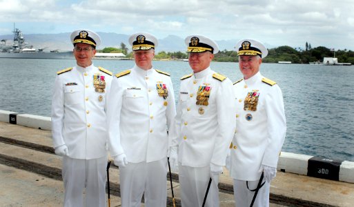 US Navy 070508-N-0696M-188 Chief of Naval Operations (CNO) Adm. Mike Mullen, Adm. Gary Roughhead, Adm. Robert F. Willard, and Adm. Timothy J. Keating, pose for photos