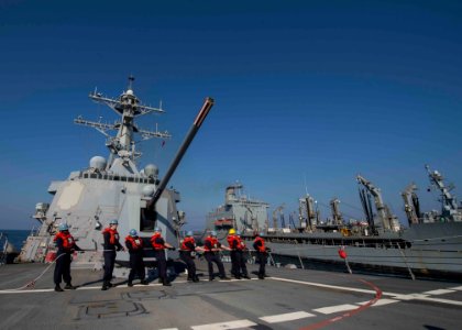 USS Dewey conducts a replenishment. (16030875537) photo
