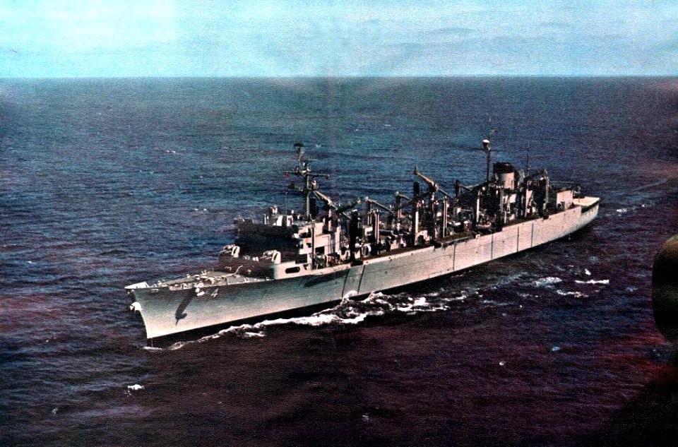 USS Detroit (AOE-4) underway at sea in 1970