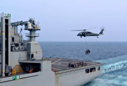 USS Denver replenishment at sea 140403-N-BJ178-015