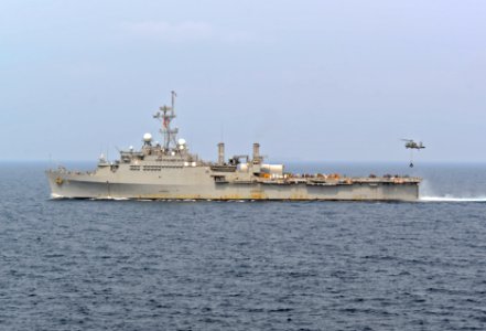USS Denver replenishment at sea 140403-N-BJ178-072