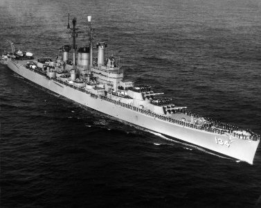 USS Des Moines (CA-134) underway on 15 December 1959