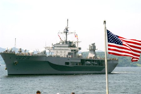 US Navy 070523-N-9520G-002 Amphibious Command ship USS Blue Ridge (LCC 19) departs Commander Fleet Activities Yokosuka for a scheduled deployment