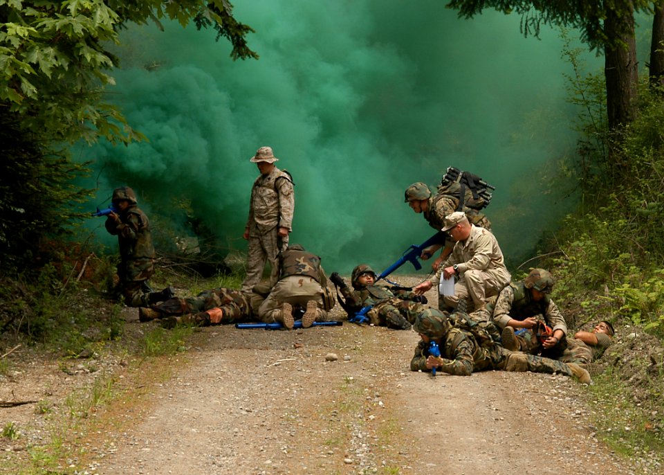 US Navy 070524-N-6247M-005 Hospital Corpsman from Naval Hospital Oak Harbor participate in Tactical Combat Casualty Care (TC3) training