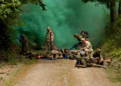 US Navy 070524-N-6247M-005 Hospital Corpsman from Naval Hospital Oak Harbor participate in Tactical Combat Casualty Care (TC3) training