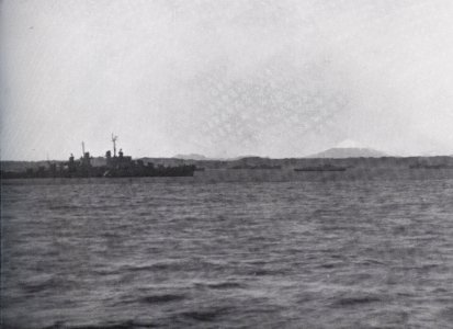 USS Dayton (CL-105) underway off Japan, circa in October 1945