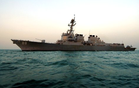 US Navy 070604-N-0684R-161 Guided-missile destroyer USS Preble (DDG 88) transits the Persian Gulf while conducting interaction patrols (IPATS)