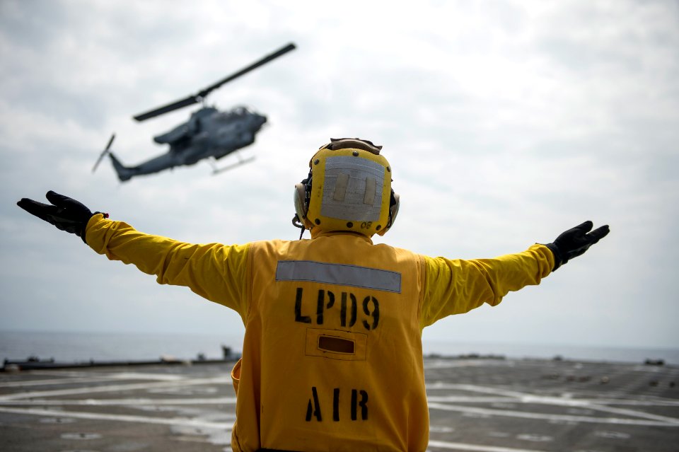USS Denver flight deck activity 140227-N-ZU025-098