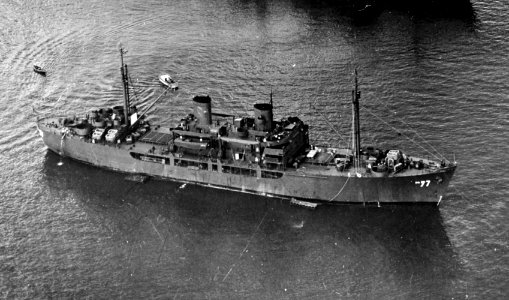USS Crittenden (APA-77) at Pearl Harbor, Hawaii (USA), in February 1946 (80-G-702126)