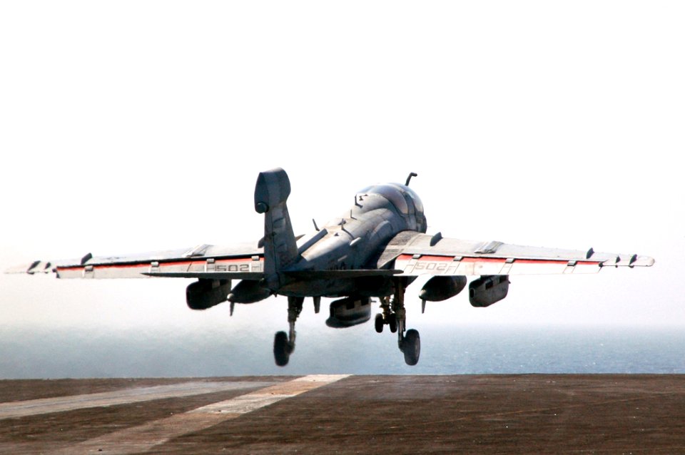 US Navy 070612-N-8119R-107 An EA-6B Prowler launches off the flight deck of nuclear-powered aircraft carrier USS Nimitz (CVN 68)