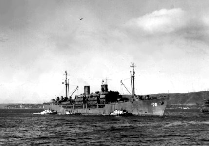 USS Crenshaw (APA-76) arriving at Tacoma, Washington (USA), on 11 December 1945