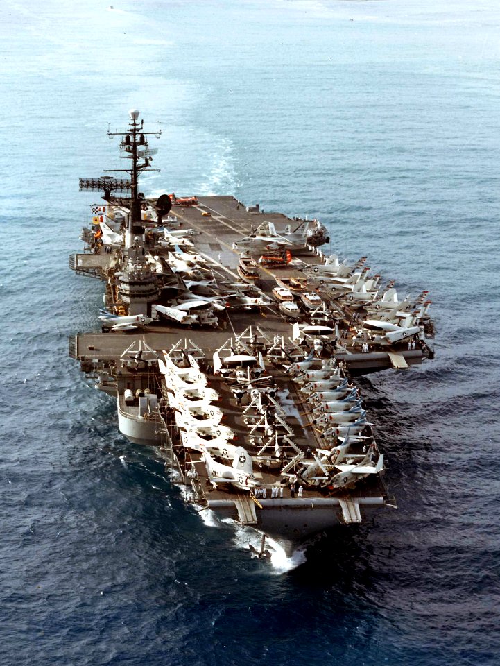 USS Coral Sea (CVA-43) underway in the Pacific Ocean on 18 April 1963 (NNAM.1996.488.120.032)
