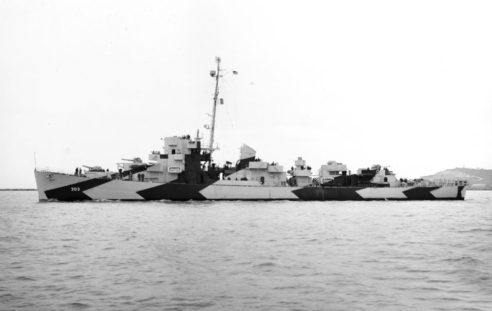 USS Crowley (DE-303) underway off the Mare Island Naval Shipyard on 2 April 1944 (NH 75849)