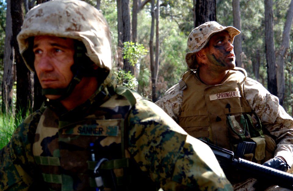 US Navy 070621-N-9643K-002 Marines keep watch for non-friendly forces as part of exercise Talisman Saber 2007
