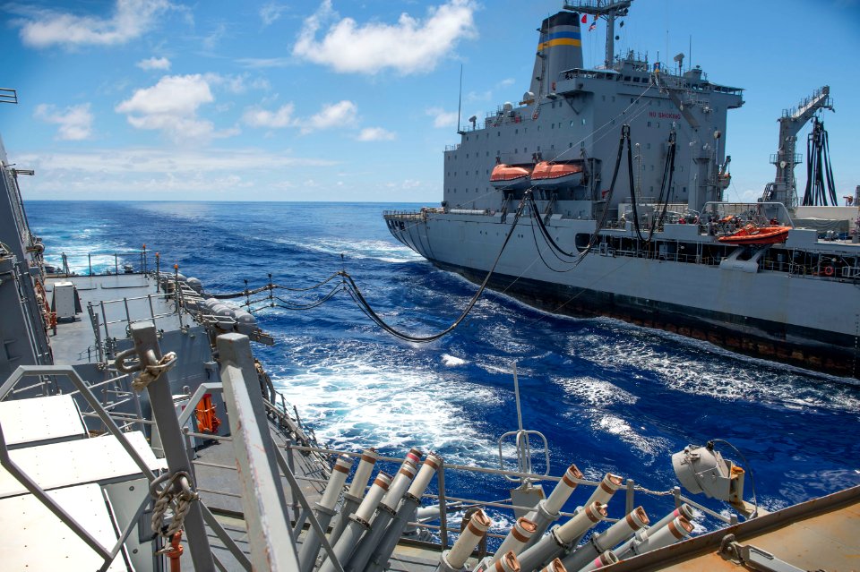 USS Curtis Wilbur underway replenishment 150319-N-BB269-014