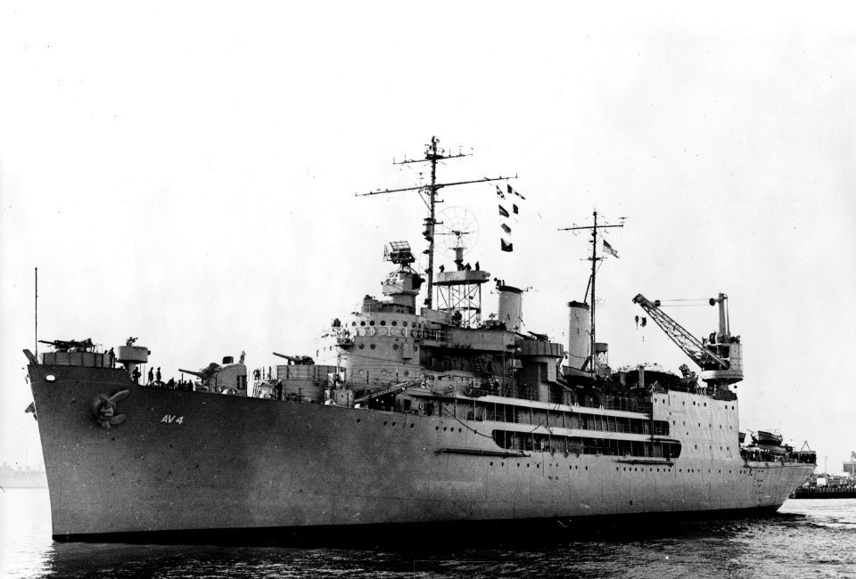 USS Curtiss (AV-4) in January 1952