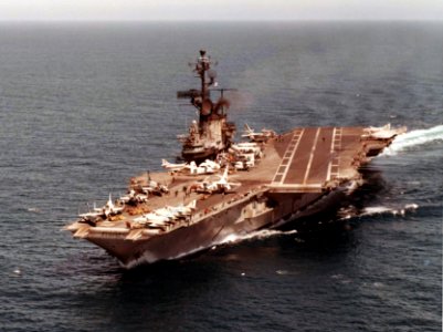 USS Coral Sea (CVA-43) underway in the Pacific Ocean, circa in 1969 (NNAM.1996.488.120.054)