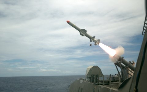 USS Coronado (LCS 4) launches harpoon missile during RIMPAC USS Coronado (LCS 4) launches harpoon missile during RIMPAC (28338303862)