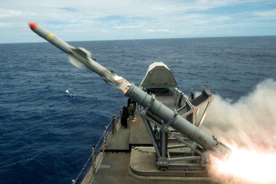 USS Coronado (LCS 4) launches harpoon missile during RIMPAC USS Coronado (LCS 4) launches harpoon missile during RIMPAC (28364930171)