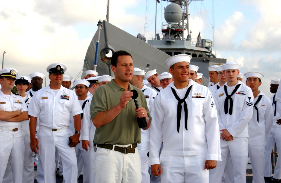 US Navy 070622-N-1810F-006 Naval Station Mayport receives a visit from Fox New Channel's 'Fox and Friends' during their 'Salute the Troops Tour.' 'Fox and Friends' co-host Brian Kilmeade ho