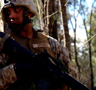 US Navy 070621-N-9643K-001 A Marine keeps watch for