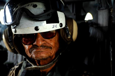 US Navy 070623-N-6278K-007 A patient is airlifted from the Valley of Peace by an MH-60S Seahawk assigned to Helicopter Combat Squadron (HSC) 28
