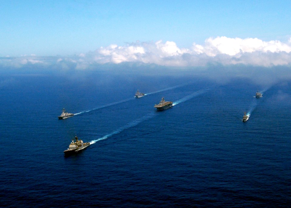 US Navy 070626-N-8154G-004 Bataan Expeditionary Strike Group (ESG) transits the Atlantic Ocean after completing a scheduled deployment to the U.S. 5th and 6th Fleet areas of operations