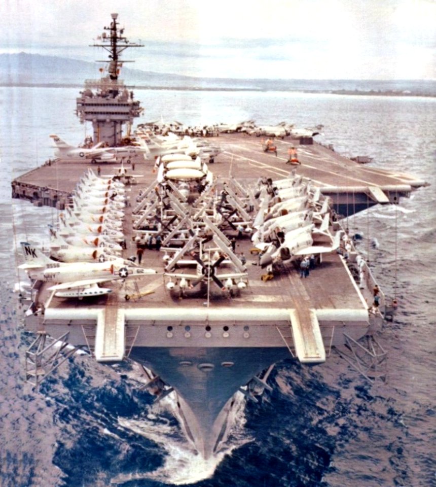 USS Constellation (CVA-64) bow shot 1964-65