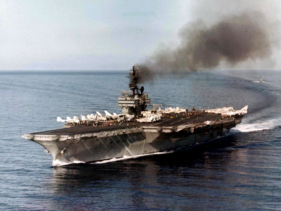 USS Constellation (CVA-64) underway at sea, circa in 1968 (NNAM.1996.488.103.044)